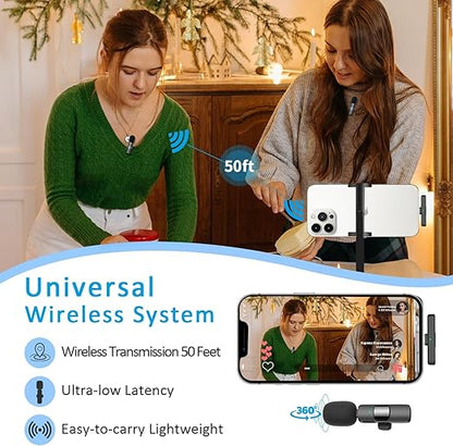 Dual Wireless Microphone for Android/iPhone