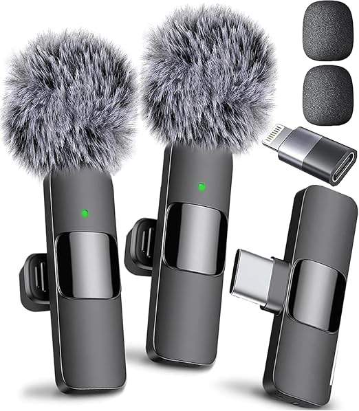 Dual Wireless Microphone for Android/iPhone