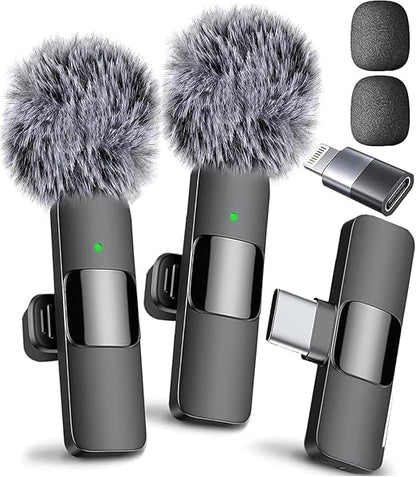 Dual Wireless Microphone for Android/iPhone
